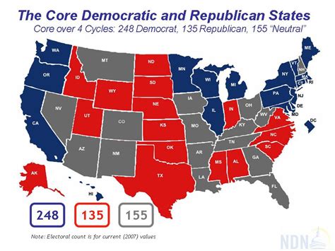 Democratic And Republican States Map - Map