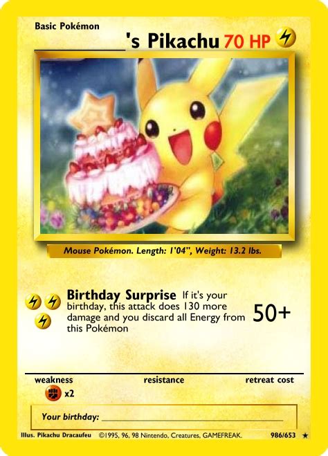 Pokémon Card Maker Birthday Pikachu Pokemon Birthday Pokemon