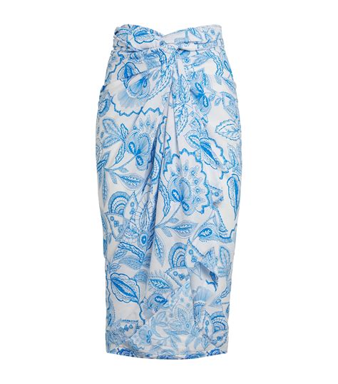 Womens Melissa Odabash Blue Ceramic Print Pareo Skirt Harrods Uk
