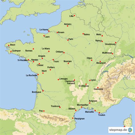 Die loire, die seine und die garonne. Frankreich von ENA - Landkarte für Frankreich