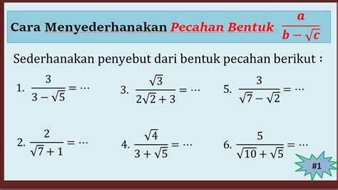 Cara Merasionalkan Bentuk Akar Ab √c Youtube