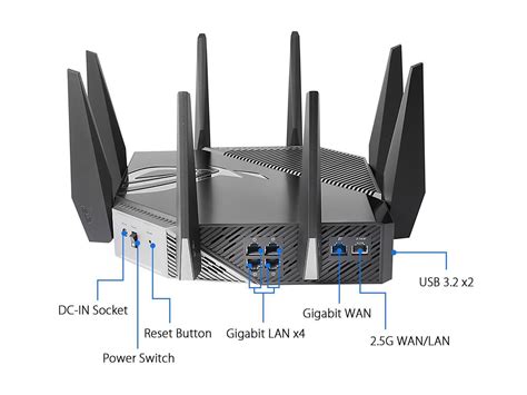 Asus Wifi 6e Gaming Router Rog Rapture Gt Axe11000 Tri Band 10