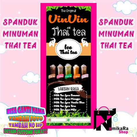 Jual Spanduk Banner Backdrop Minuman Thai Tea Viral Banner Thaitea