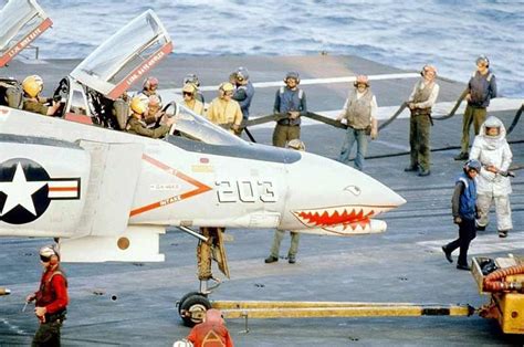 F 4b Of Vf 111 On Board Of Uss Coral Sea In 1972 Us Military Aircraft