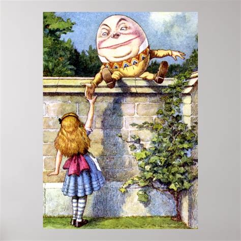 Alice Meets Humpty Dumpty In Wonderland Poster