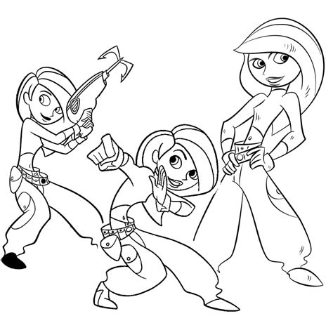 Kim Possible Action Coloring Page Download Print Or Color Online For Free