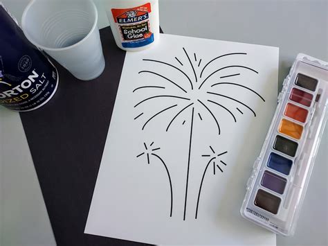 Fireworks Salt Painting Craft For Kids Fourth Of July Art Activity