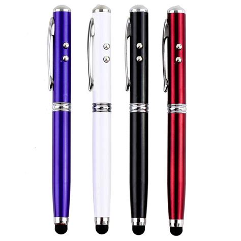 4 In 1 Stylus Pen With Led Torch Light Laser Point Screen Touch And