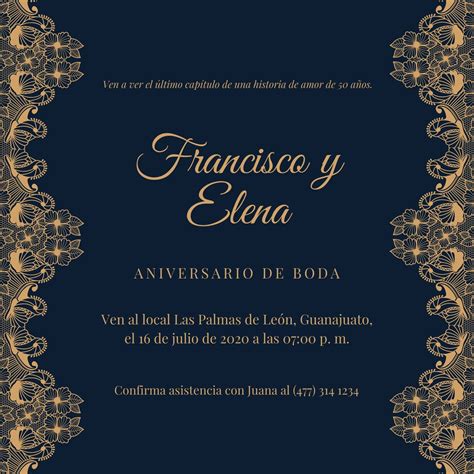 Plantillas Para Invitaciones De Bodas De Oro Gratis Canva