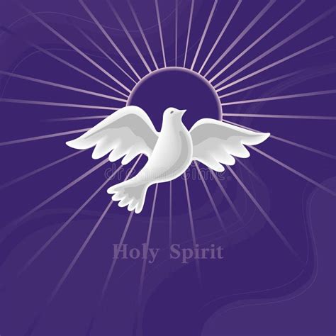 Dove Holy Spirit With Halo Vector Illustration Stock Vector