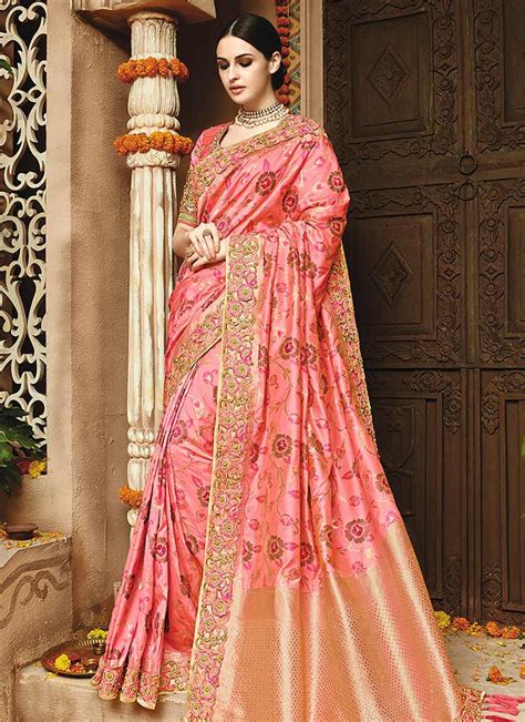 pink color silk wedding sarees ubicaciondepersonas cdmx gob mx
