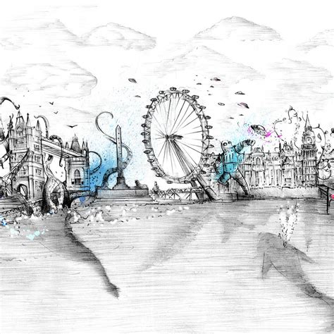We're sorry, london city skyline print is no longer available. London Skyline Print By Lost Monkey Art ...