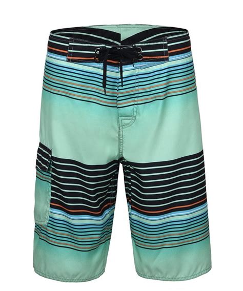 Mens Quick Dry Swim Trunks Colorful Stripe Beach Shorts With Mesh