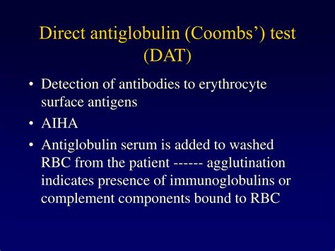 Washed red blood cells from the patient are directly tested with 12 name exercise 8 direct antiglobulin test (dat) study questions 1. PPT - Hematologic examination PowerPoint Presentation - ID ...
