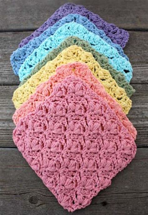 Download Nice stitch for a baby blanket or crochet this dishcloth using Peaches and Creme cotton - free ...