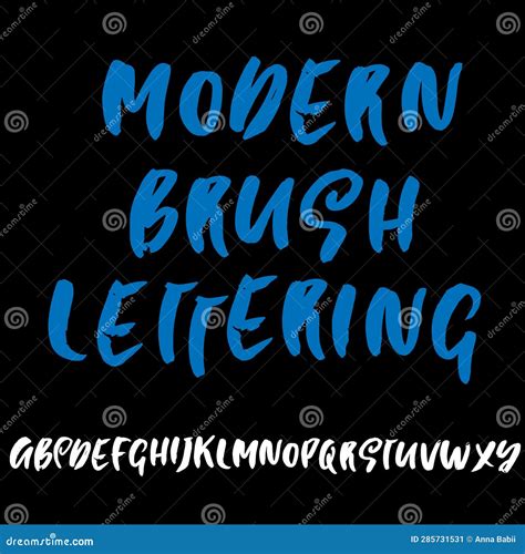 Hand Drawn Brush Grunge Font Stock Illustration Illustration Of