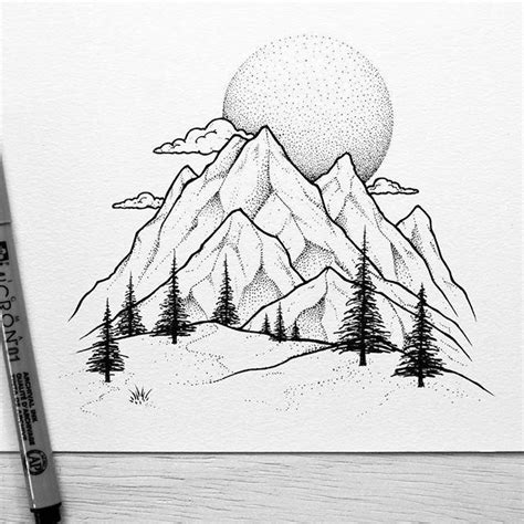 70 Easy Mountains Drawing Ideas 2021 How To Draw Mountains Harunmudak