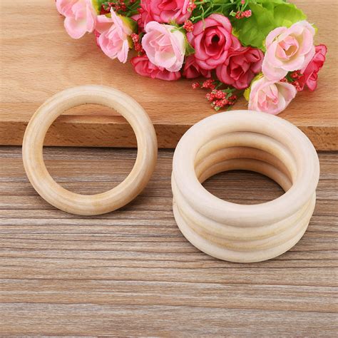 10pcs Baby Infant Natural Wood Teething Ring Teether Toy Wooden