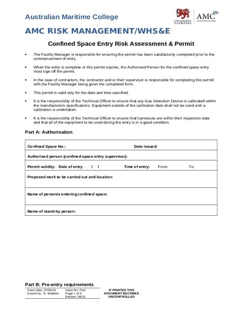 Confined Space Risk Assessment What You Need To Know Doc Template