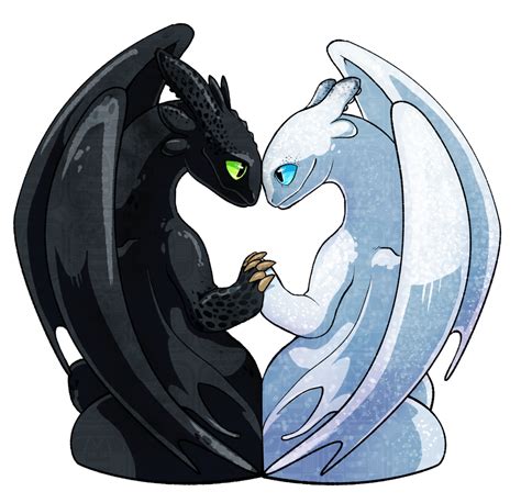 Toothless And Light Fury From How To Train Your Dragon Official