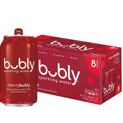 Bubly Cherry Flavored Sparkling Water 12 Oz 8 Pack Cans