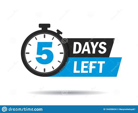 5 Days Left Count Timer Icon Vector Emblem Of 5 Days Left In Flat