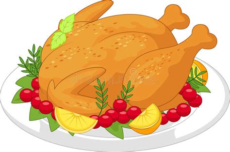 Is raw chicken safe for cats? Roasted turkey cartoon stock vector. Illustration of ...