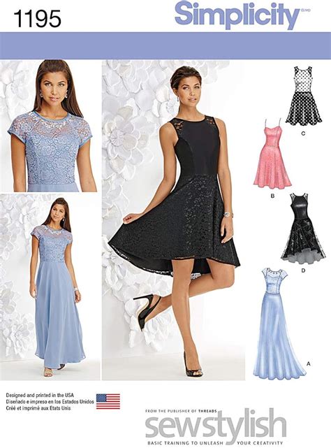 Simplicity Women S Evening Special Occasion And Cocktail Dress Sewing Pattern Sizes