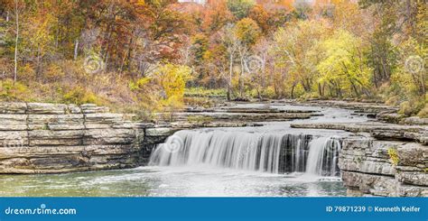 Autumn Colors At Lower Cataract Falls Stock Image Image Of Color