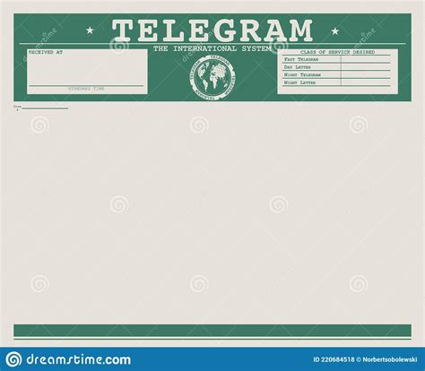 Formulario De Telegrama Vintage En Blanco Ilustraci N Del Vector