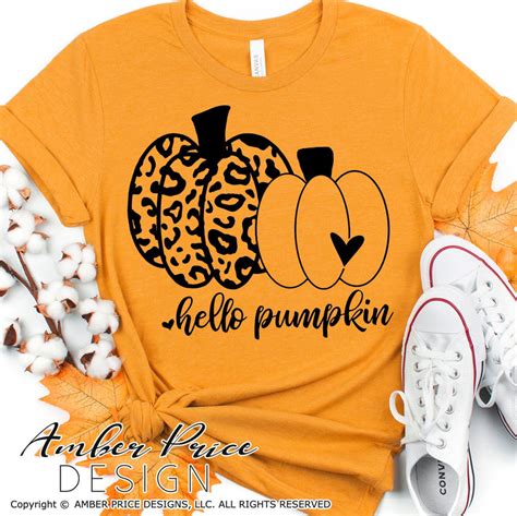 Hello Pumpkin Svg Leopard Print Pumpkin Svg Png Dxf Fall Svg Png