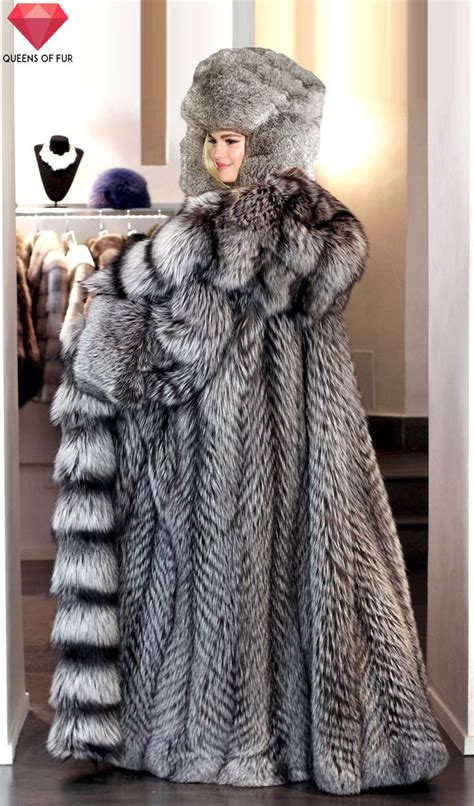Selena Gomez In Silver Fox Fur Coat And Hat By Queens Of Fur On