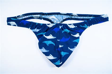 Mens Thong Underwear In Blue Whales Etsy