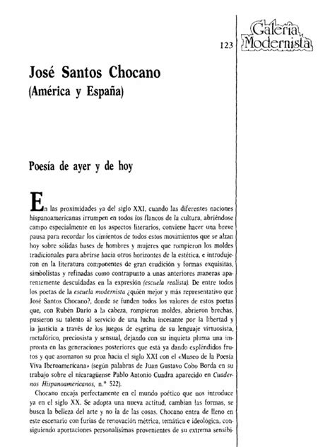 Jose Santos Chocano Poesía Amor