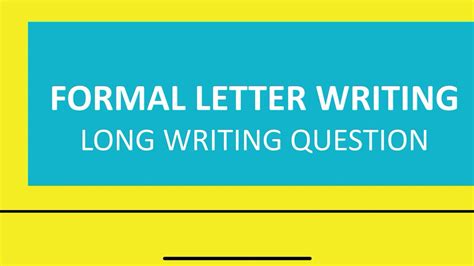 Formal letter writing topics solved examples for class 8 cbse. Formal Letter Writing - YouTube