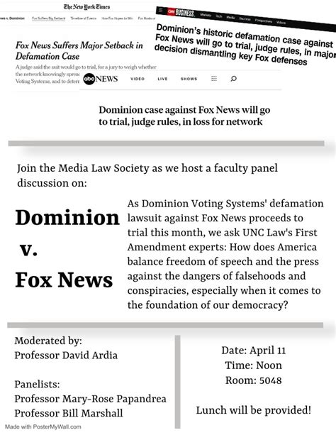 Where Is The Dominion V Fox News Defamation Case Headed Unc Center