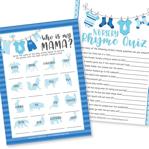 Buy Blue Baby Shower Games For Boys 2 Games Double Sided 25 Baby