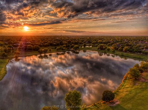 Beautiful Sunset Over Lubbock Texas Beautiful Sunset Aerial