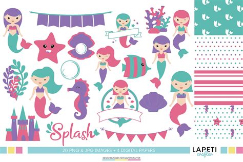 Mermaid Clip Art Summer Clipart Mermaid Birthday Party Png 899915