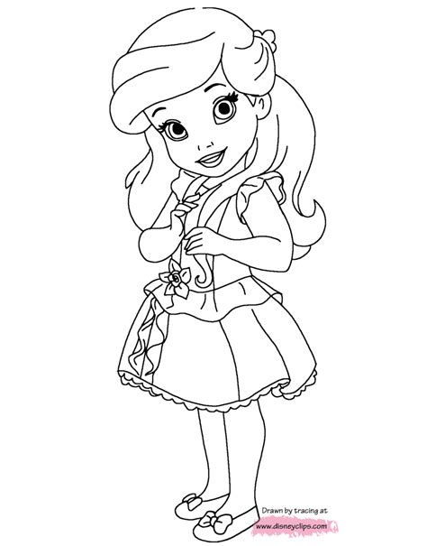 This coloring sheet features the major princesses from the disney franchise. little_princess_ariel.gif (864×1104) | Princess coloring ...