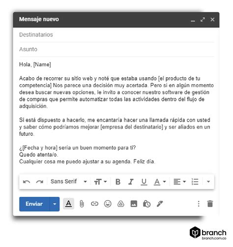 ejemplos de cómo redactar un correo a un cliente