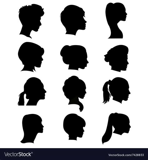 Silhouettes Hairstyles Royalty Free Vector Image