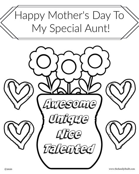 Aunt Coloring Pages Printable