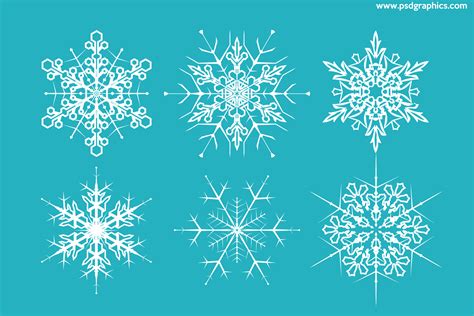 Creative Snowflakes Set Psd And Vector Psdgraphics