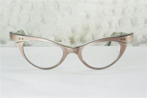 Vintage 50s Cat Eye Glasses 1950s Eyeglasses Tan By Thayereyewear 87