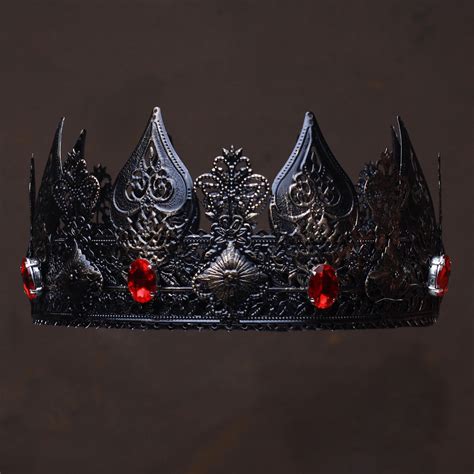black crown gothic headdress gorgeous queen crown red crystal vampire headband belly dance