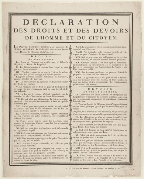 Declaration Des Droits Et Des Devoirs De Lhomme Et Du Citoyen
