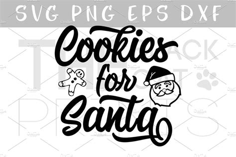 Cookies for Santa SVG DXF PNG EPS | Illustrator Graphics ~ Creative Market