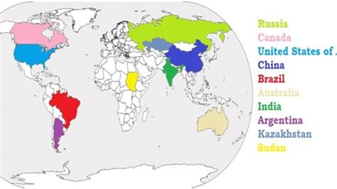 Lubricar Ardilla ángel Top 10 Countries Area Wise Ordenanza Del