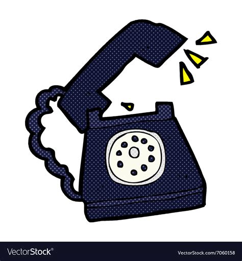 Comic Cartoon Ringing Telephone Royalty Free Vector Image